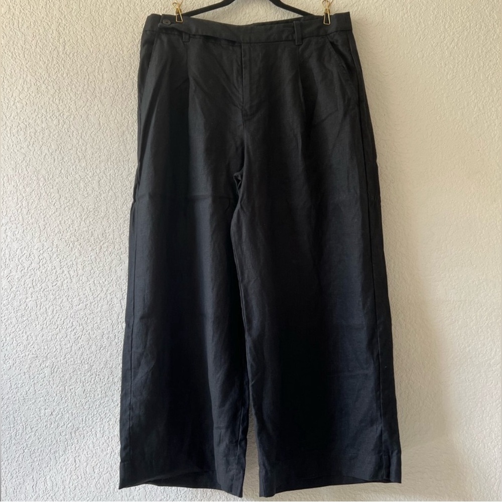 Madewell Harlow Wide-Leg Pant 16P Black Linen
